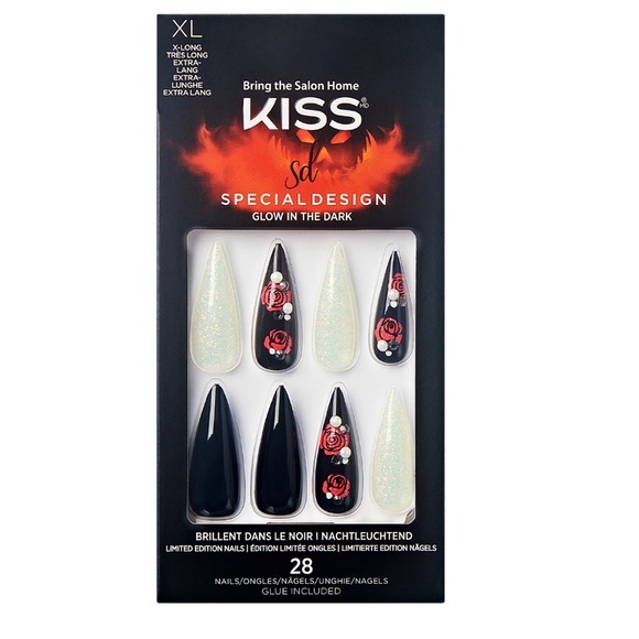 Kiss Makeup Kiss Nails Halloween 222 Aglow In The Dark Xl Stiletto